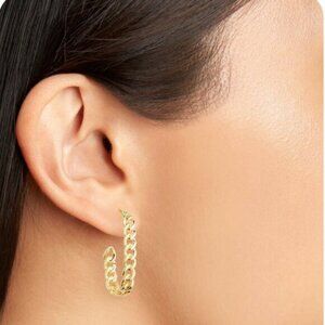 Kendra Scott Grier Link Hoop Earrings Gold Plate Brass